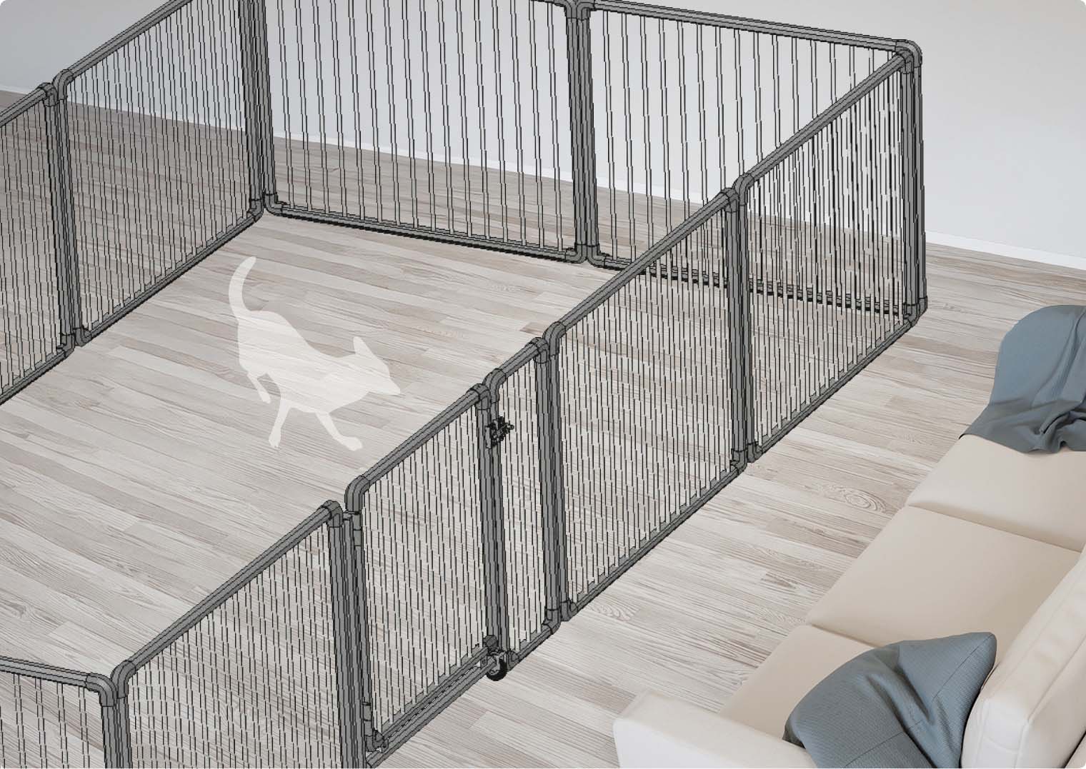 大きな空間に仕切りや囲いイメージ